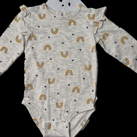 Green Overall baby dress with rainbow design 3-6 months - Picture 4 of 5